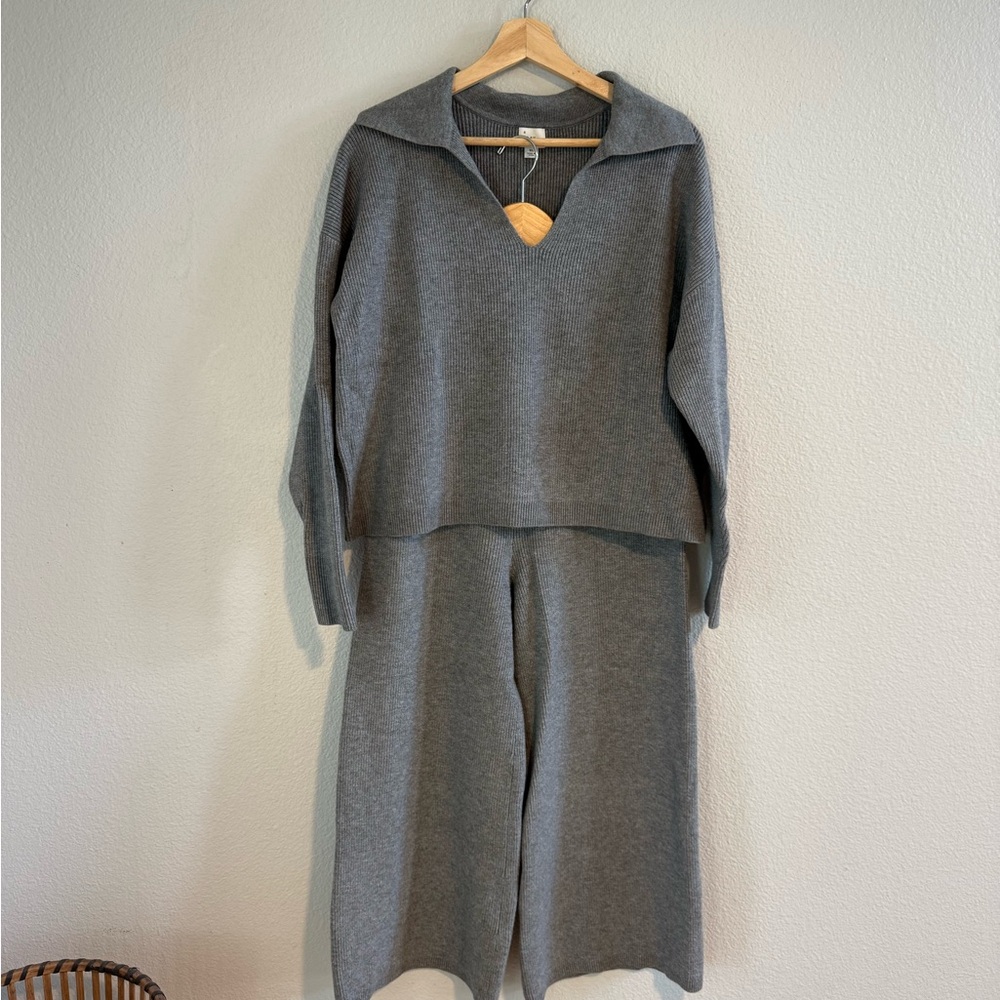 A New Day Gray Knit Sweater and Pants Set